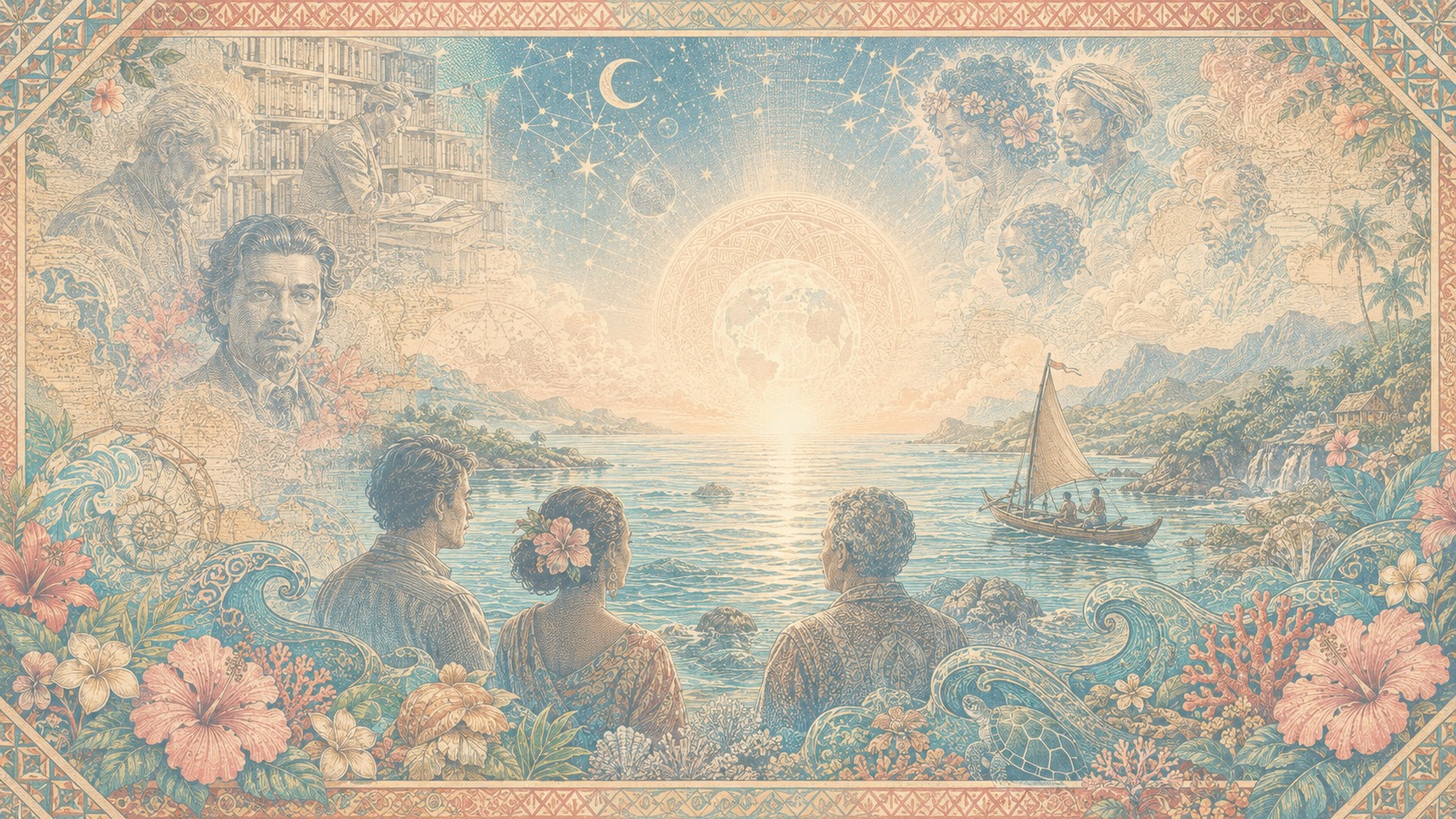 Illustration de transition entre mémoire, pensée et territoire